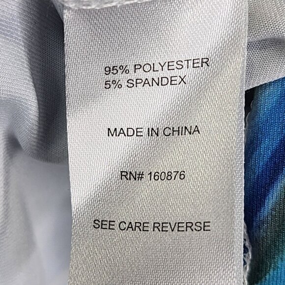 Women's Sakurafina Blouse Top Multicolor Abstract Print 3/4 Sleeve V Neck XL - Picture 7 of 11